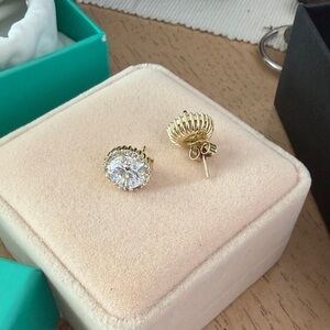 Elegant Gold and Silver Stud Earrings